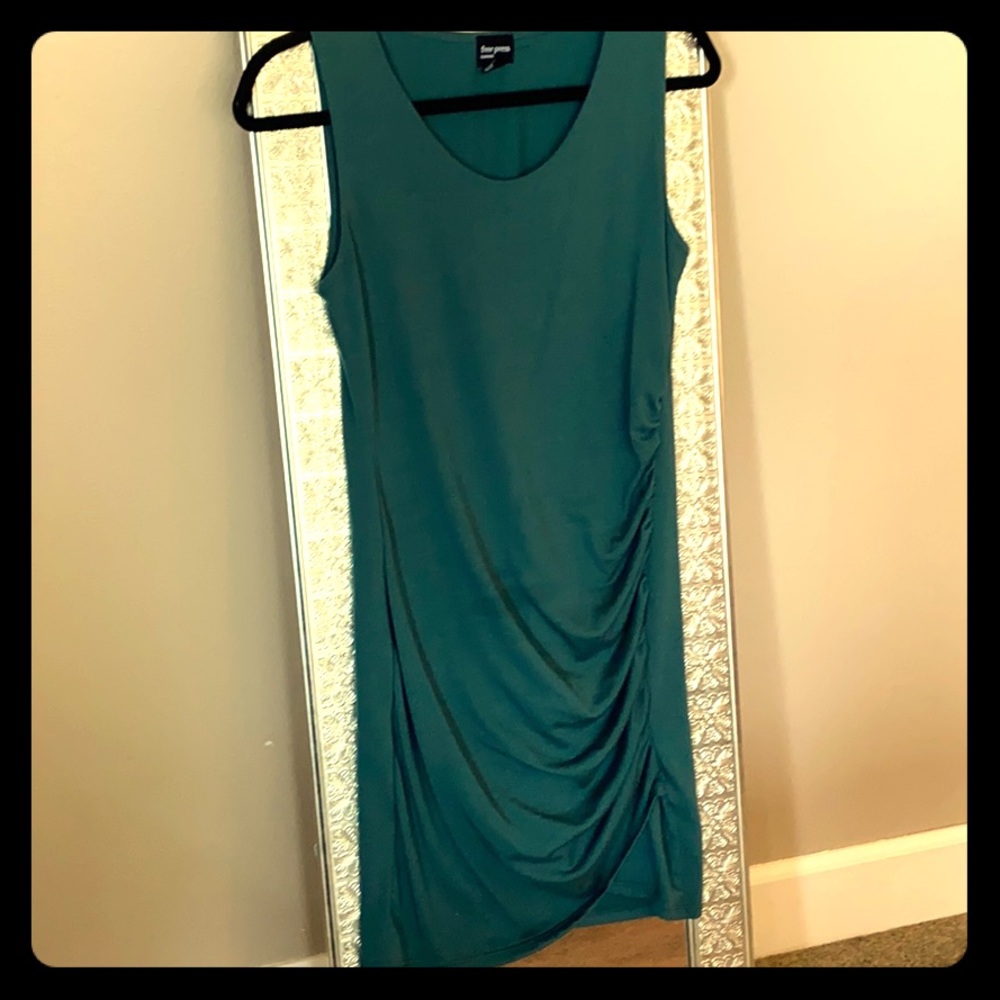 Teal green fitted bodycon dress